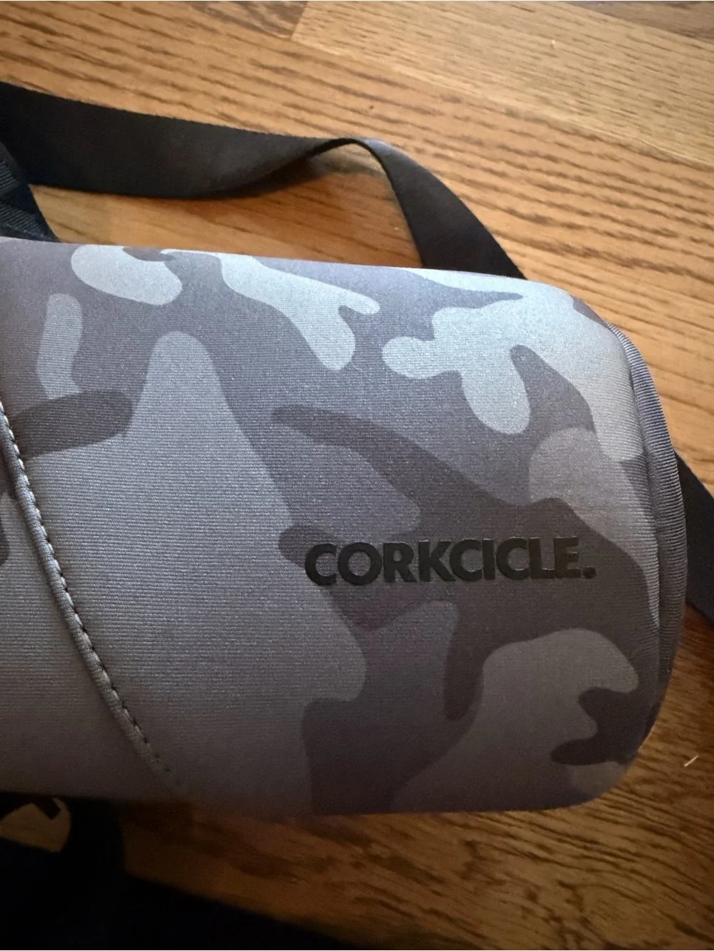 Corkcicle Gray Camouflage Neoprene Crossbody Sling Bag